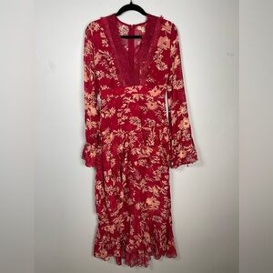 NWT Dark Pink London Boutique Floral Maxi Dress